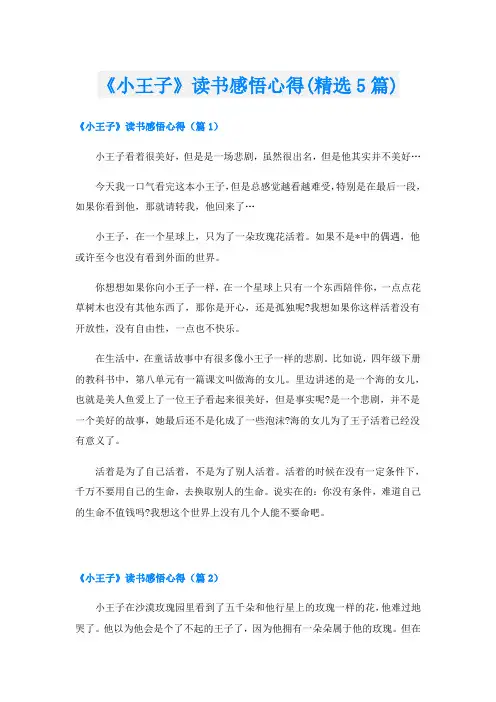 《小王子》读书感悟心得(精选5篇)