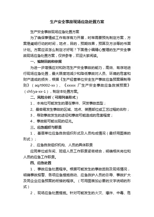 生产安全事故现场应急处置方案