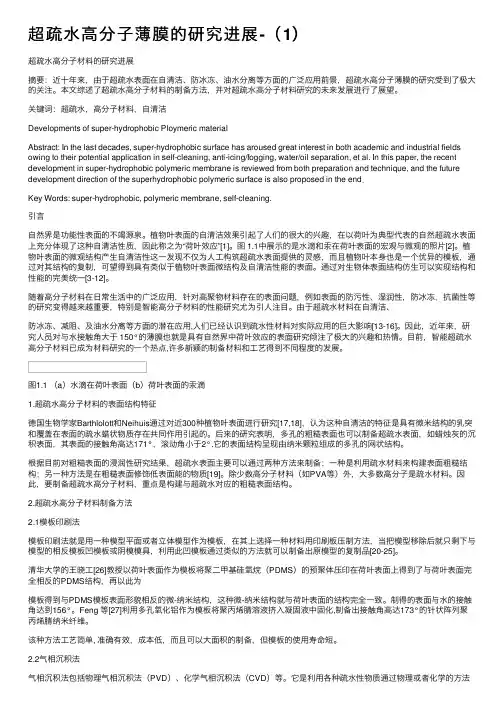 超疏水高分子薄膜的研究进展-（1）