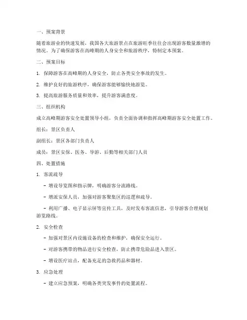 高峰期游客安全处置预案