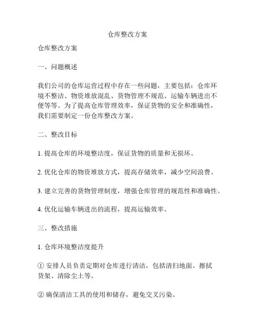 仓库整改方案
