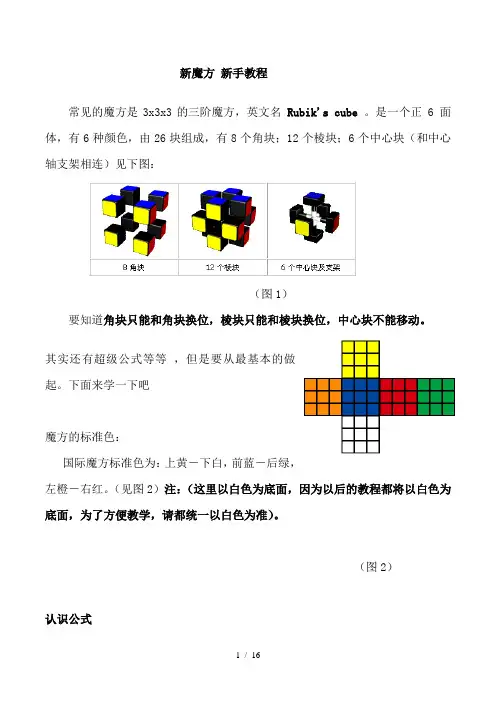 魔方公式口诀 图解教程