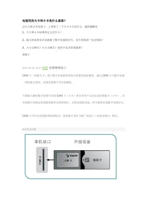 电视 大卡小卡区别