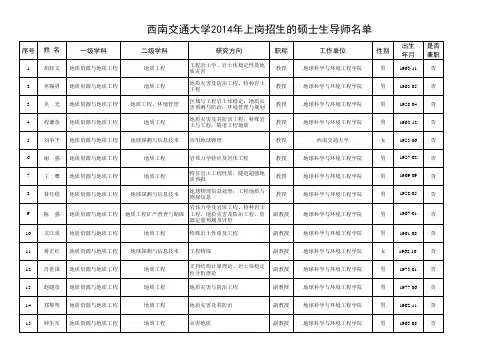 西南交通大学导师名单