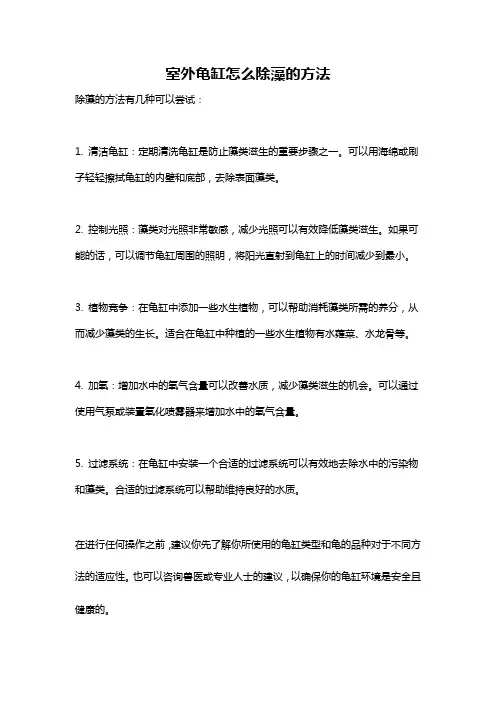 室外龟缸怎么除藻的方法