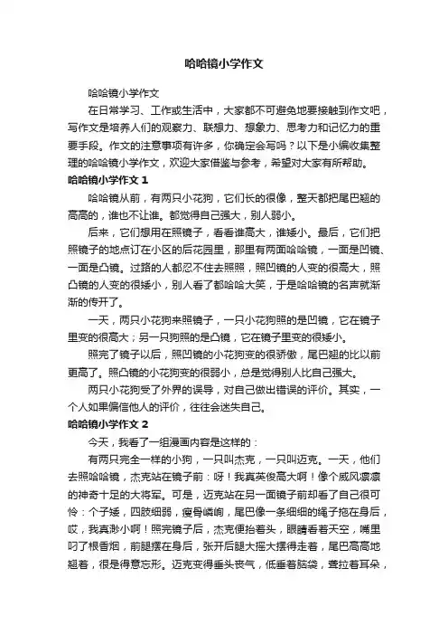 哈哈镜小学作文