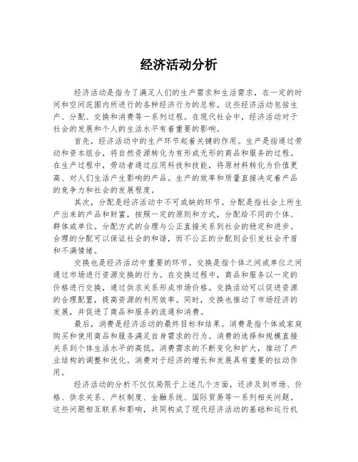经济活动分析