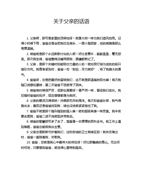 关于父亲的话语