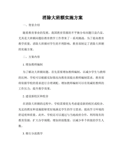 消除大班额实施方案
