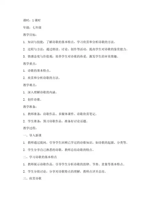 感受诗歌之美教案模板范文