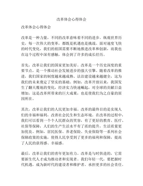 改革体会心得体会