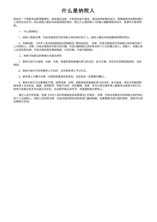 什么是纳税人