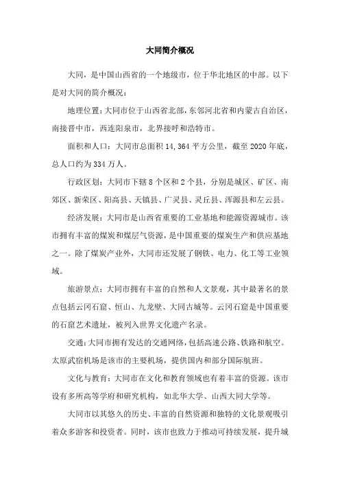 大同简介概况