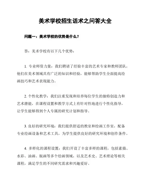 美术学校招生话术之问答大全