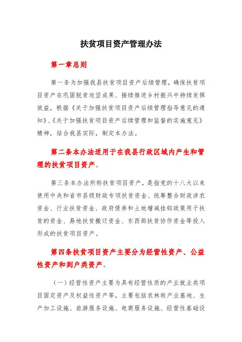 扶贫项目资产管理办法