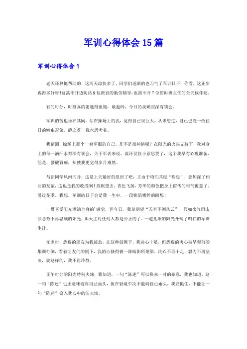  军训心得体会15篇