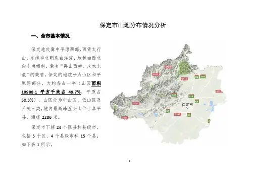河北省保定市山地分布情况分析