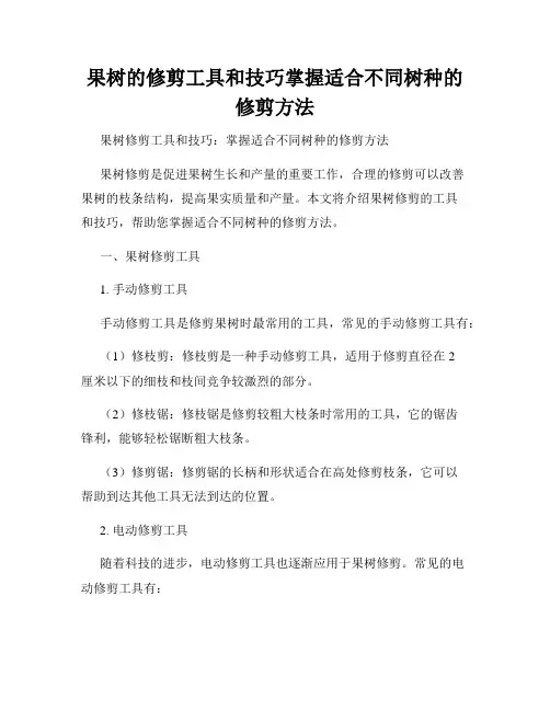 果树的修剪工具和技巧掌握适合不同树种的修剪方法