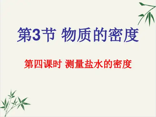 浙教版科学七上4.3物质的密度(第四课时)测量盐水的密度课件