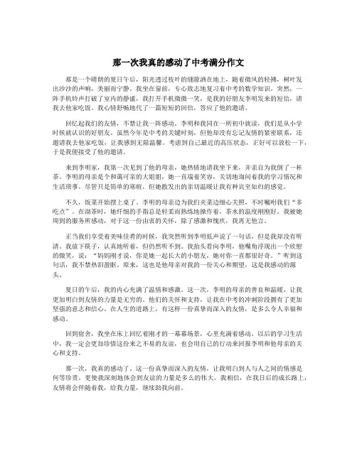 那一次我真的感动了中考满分作文