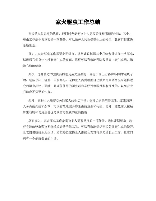 家犬驱虫工作总结