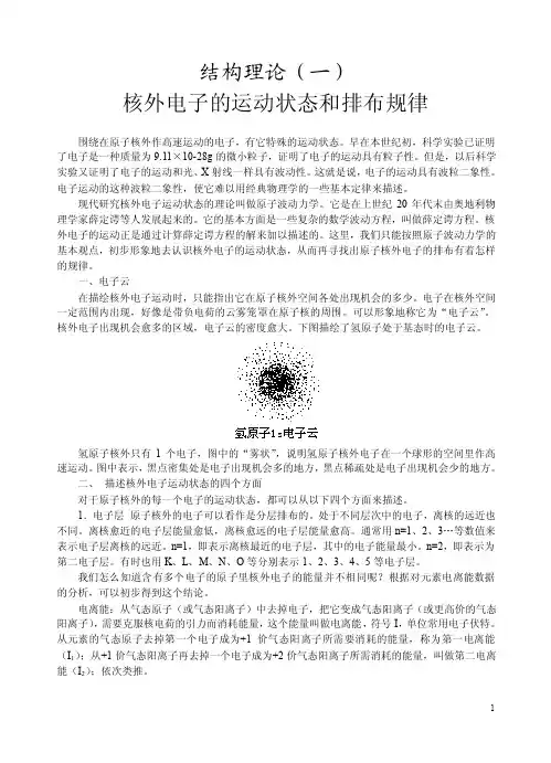 核外电子的运动状态和排布规律