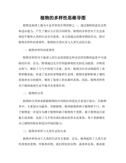 植物的多样性思维导图