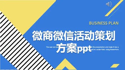微商微信活动策划方案ppt