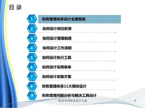 财务管理体系设计全案课件