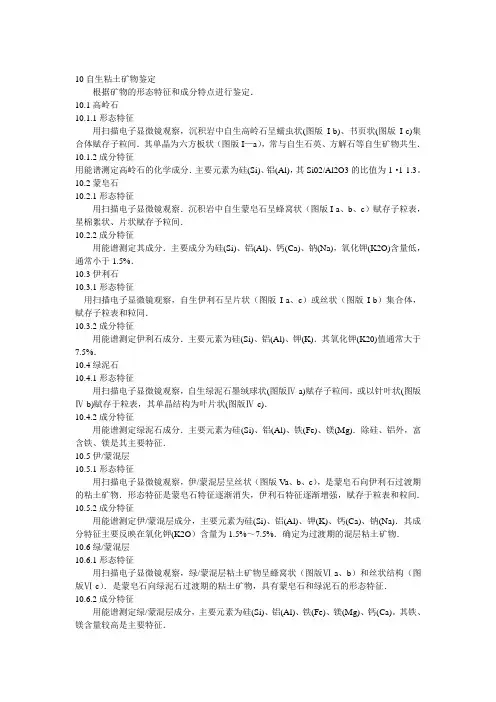 粘土矿物在扫描电镜下的识别综述