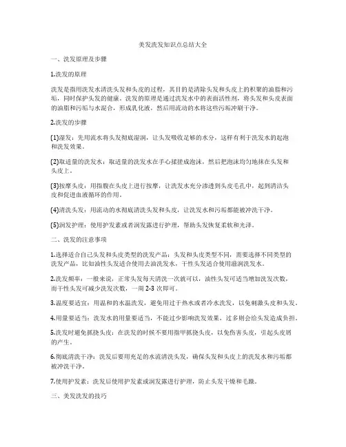 美发洗发知识点总结大全
