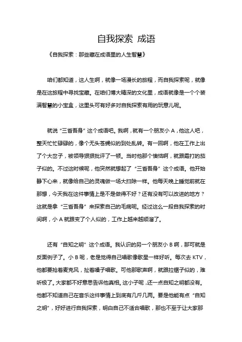 自我探索 成语