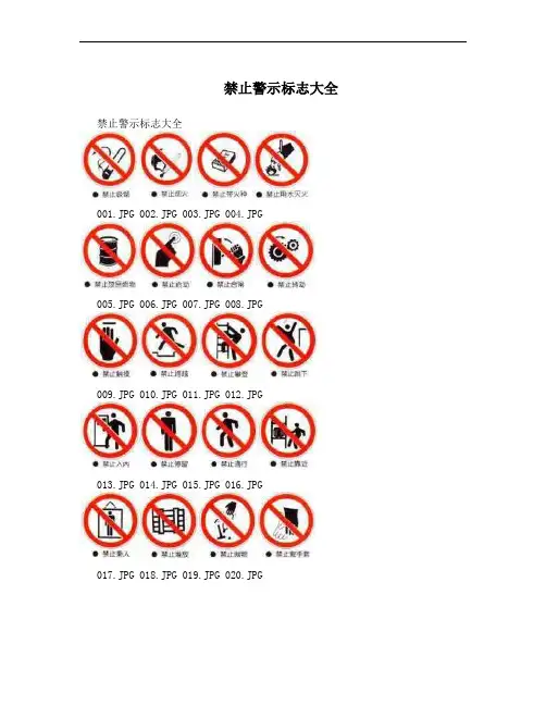 禁止警示标志大全