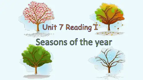 牛津译林版英语八年级上Unit 7 Seasons Reading 1： A poem about seasons 课件22张内嵌音频(共22张PPT)