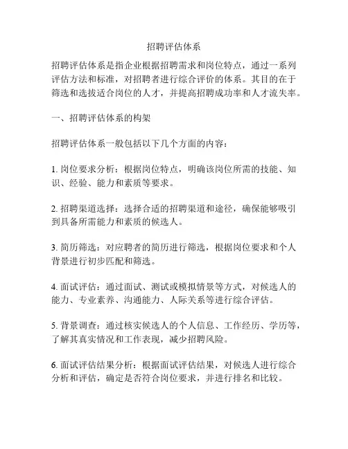 招聘评估体系