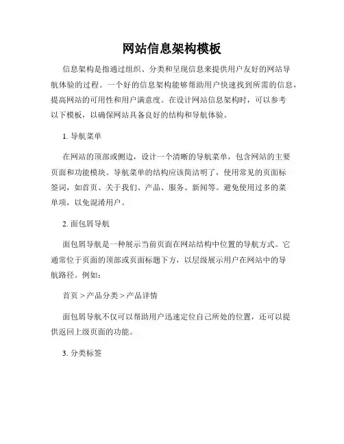 网站信息架构模板