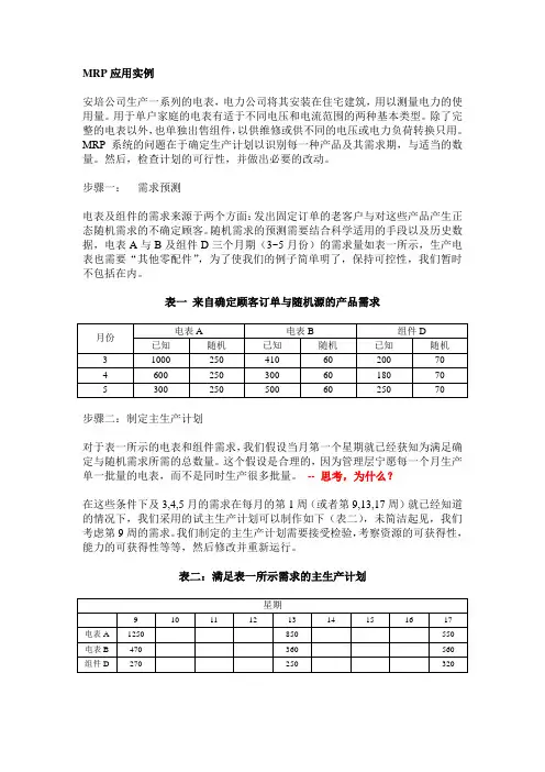 MRP应用实例