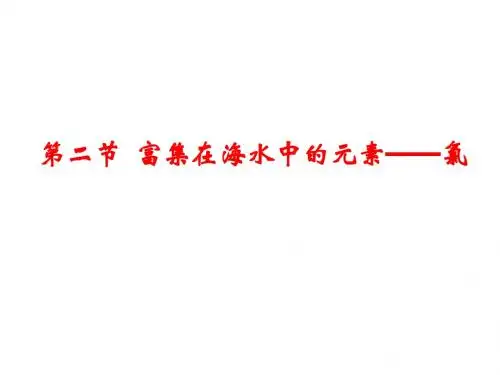 富集在海水中的元素——氯PPT课件40 人教课标版