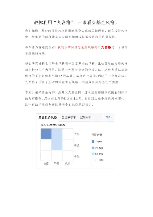 教你利用“九宫格”,一眼看穿基金风格!