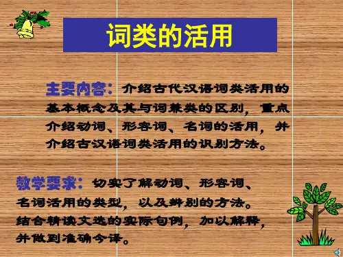古代汉语：词类活用