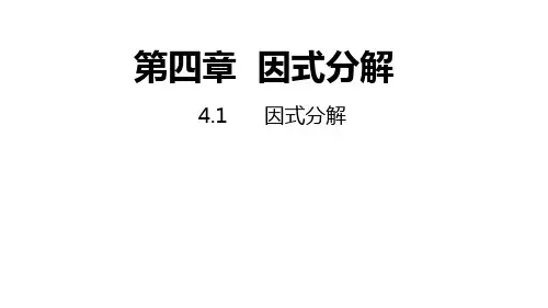 浙教版数学七年级下册因式分解课件