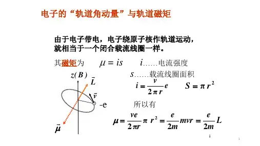 高二物理竞赛电子的“轨道角动量”与轨道磁矩课件