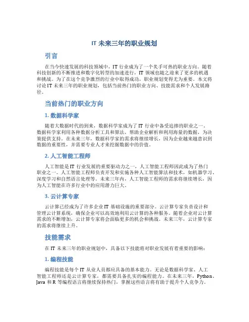 it未来三年的职业规划