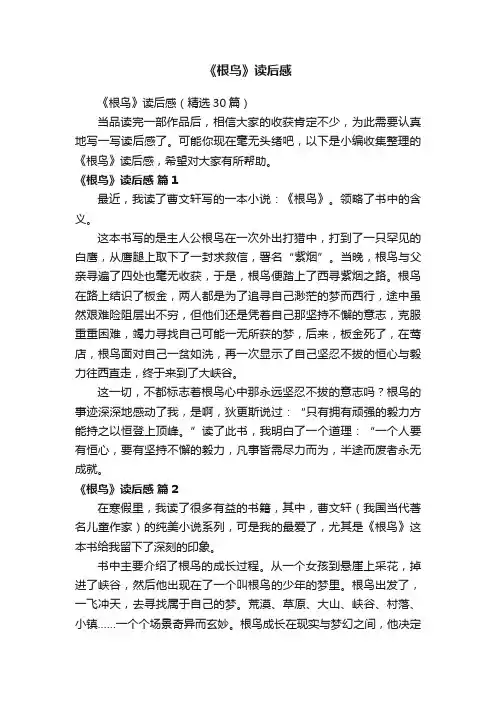 《根鸟》读后感