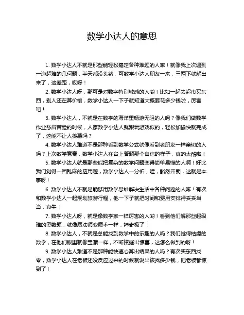 数学小达人的意思