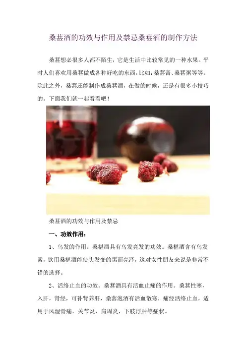 桑葚酒的功效与作用及禁忌 桑葚酒的制作方法