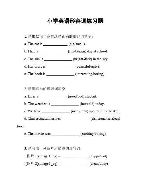 小学英语形容词练习题