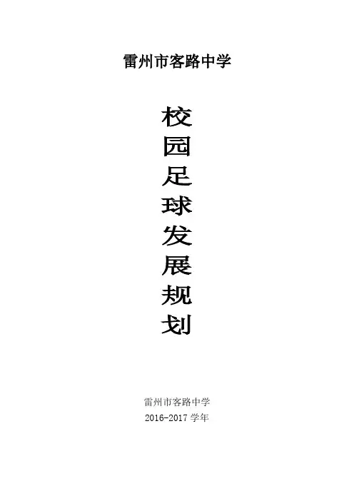 雷州市客路中学校园足球发展规划16-17