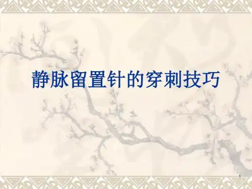 静脉留置针的穿刺技巧ppt课件