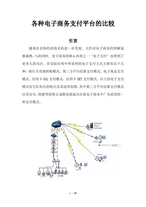各种电子商务支付平台的比较